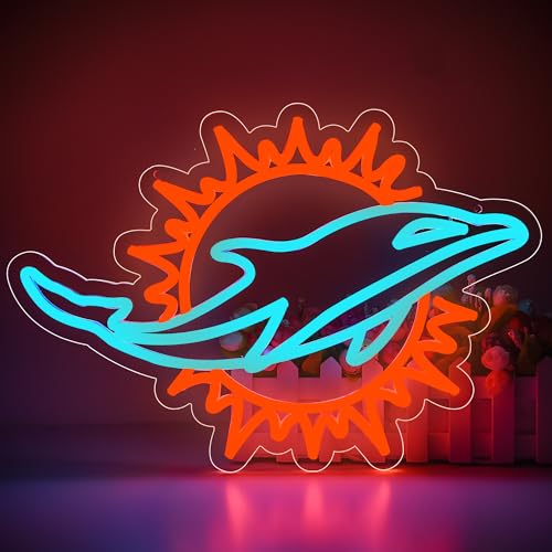 Image of Football Neon Sign for Wall Decor Football Led Sign for Man Cave Birthday Gifts for Football Fans Football Ice Blue Neon Light Sign for Party Club Bar Dorm Size16.1 * 12inch(ZYLD118)
