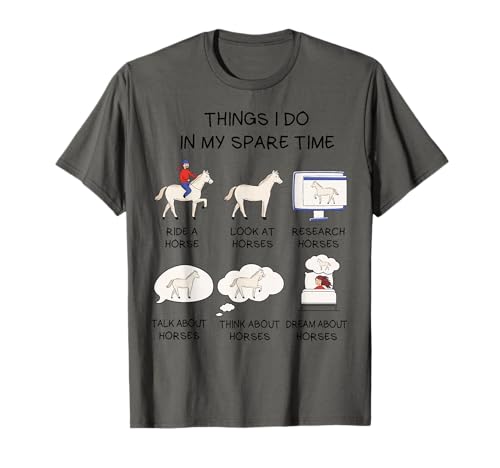 Things I Do In My Spare Time Horse For Kids Teen Girls Women T-Shirt