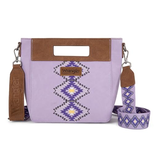 Wrangler Purse Crossbody Purses for Women Satchel Top-handle Handbags Western Aztec Boho Bags with Detachable Strap WG220-9360PP
