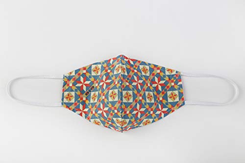 Adult Hygienic Reusable Mask UNE 0065 Grey with White Stars Cover