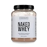 NAKED Whey Chocolate Protein Powder - Only 3 Ingredients - Grass Fed Whey Protein Powder, Organic Chocolate and Organic Coconut Sugar, NSF Certified, No GMO, No Soy, and Gluten Free - 24 Servings
