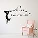 Adesivi da parete in vinile con scritta "I Love Gymnastic", decorazione per la cameretta dei bambini, per la camera dei bambini, la camera da letto, la decorazione da parete per yoga, J860 (nero)