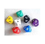 セット内容: d10(10面体) ジャンボ 7カラー 7個セット, サイズ: 約24mm(最大対角約33m) 色/スタイル: Opaque ジャンボ ※赤/青/黄/緑/紫/白/黒 ※袋詰めされたパッケージ商品です。ボックスパッケージではありません。