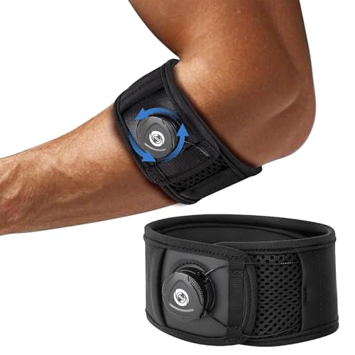 Yoerxing Tennis Elbow Brace for Men & Women Elbow Brace for Tendonitis and Tennis Elbow and Golfers Elbow Elbow Support Adjustable Compression Band with Dial System