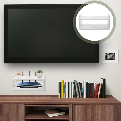 Estante de pared para router para acabar con el desorden de cables 8
