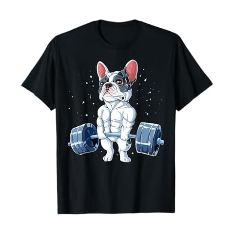 French Bulldog Weightlifting Funny Deadlift Men Fitness Gym T-Shirt Cover