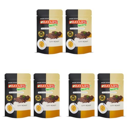 Image of Bayar's Coffee City Roast Filter Coffee Powder 200g | Authentic South Indian Blend with 70% Coffee & 30% Chicory | Freshly Roasted & Ground for Rich Aroma & Taste - Pack of 6