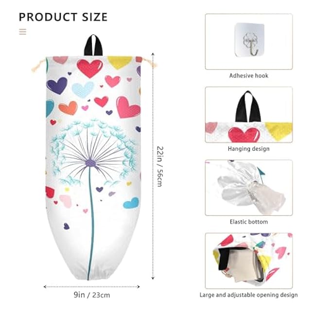 Plastic Bag Holder Dandelion Heart Shaped Seeds Grocery Bag Organizer,Reusable Shopping Bag Organizer,Storage Dispenser ?for Home Kitchen Decor 202c0706