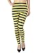 HDE Funny Printed Leggings Digital Print Black Yellow Bee Tights - XXL