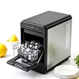 POCDOKYZ Macchina for Ghiaccio a Sfera Grande, Cubetti di Ghiaccio Rotondi a Fusione Lenta da 50 mm, Produzione da 6-8 kg/24 Ore, Serbatoio 'Acqua da 2,0 L R290 Raffreddamento Efficiente