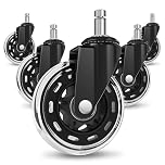COSYLAND Office Chair Wheels Replacement For All Floors - 11x22mm Rubber Wheels For Office Chair Set Of 5 – Smooth & Silent Desk Chair Rollers (Not For 1-KEA)