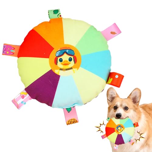PAVIKE 犬のおもちゃ フリスビー 柔らかい 犬 おもちゃ 鳴る ぬいぐるみ 投げるおもちゃ 噛むおもちゃ 清潔 歯磨き 運動不足解消 ストレス解消 小型犬/中型犬/大型犬 知能訓練 ベル内装 犬用おもちゃ