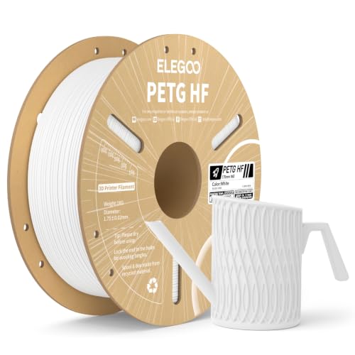 ELEGOO PETG HF 3D Printer Filament 1.75mm White 1KG