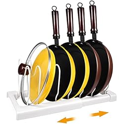 Sartenes Pequeñas Para Tapas home magic Soporte para sartenes,ollas y Tapas,Organizador Ajustable para Sartenes con Capacidad para 7 Sartenes y Tapas para Utensilios de Cocina y Almacenamiento
