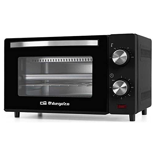Orbegozo HO 980 Horno eléctrico de sobremesa, 10 litros de capacidad, Calor superior/inferior, Temporizador, Termostato regulable, 650 W, Negro