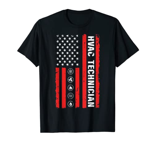 American Flag HVAC Tech Hombre divertido HVAC técnico Camiseta