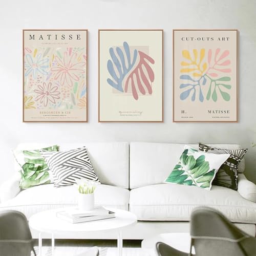 Toile Matisse art abstrait corail affiche murale moderne de haute qualité