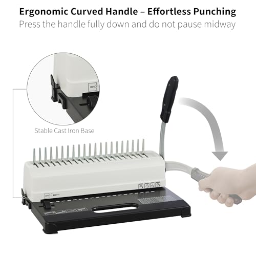 Image of Binditek Binding Machine, Punch 12 Sheets, 450 Sheets, Adjustable Margin