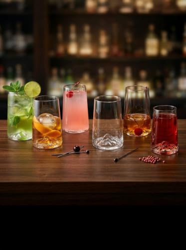 Image of Lava Core Highball Glass Pack of 6 Borosilicate Drink Glasses