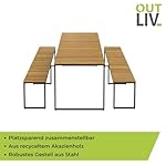 OUTLIV. Gartenmöbel-Set Floris 3-teilig Schwarz/Teaklook