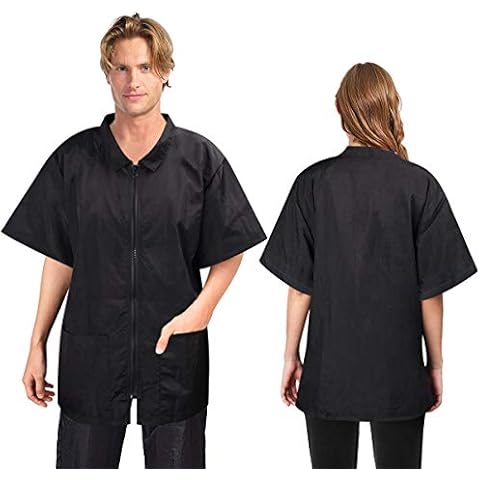 Noverlife Pet Grooming Jacket with Full Zipper, L Size, Anti-Static Smock for Dog Cat Beauty, Water Resistant Barber Apron Jacket for Hair Salon, Cosmetology Uniforms for Men and Women Cover