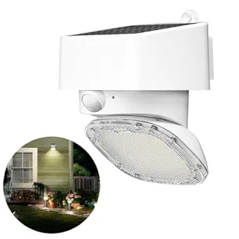 Solar Wall Sconce Wireless Led Security Flood Light 2000 Lumens with Motion Sensor - Backyard Decor Dusk to Dawn Outside Lighting for Porch Fence Deck Patio Decor Fence Lights Outdoor Waterproof