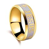 Anillo con Letras para Hombre, Anillo de Acero Inoxidable, Anillo Personalizado con Cruz Negra, Dorada y Plateada, Anillo de Lujo Ligero