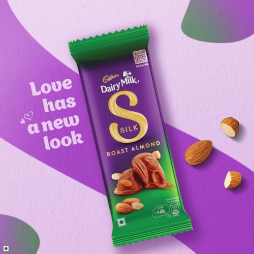 Image of Cadbury Dairy Milk Silk Roast Almond Chocolate Bar, 58 Grams (Pack of 6)