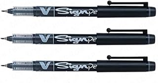 Pilot V Sign Pen - 2mm Thick Tip - Liquid Ink - Pack of 3 - Black
