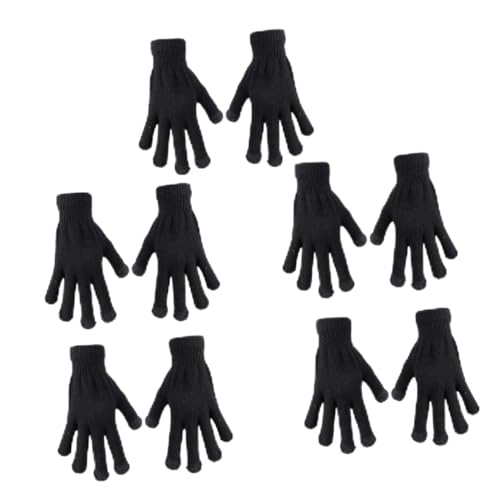 PartyKindom 5 Pairs Unisex Touch Screen Gloves for Winter of Warm Texting Gloves with Conductive Fibers Compatible with Smartphones and Tablets Outdoor present for Him and Her Black