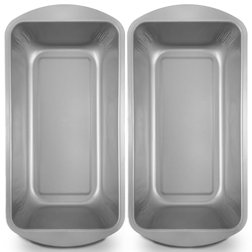 Navoys Confezione da 2 teglie per pagnotta, 25 cm x 13 cm, ideali per cuocere pane, pagnotte, mini pagnotte, fodere per torte, baguette, prodotti essenziali per la cottura, brownie, pane alla banana