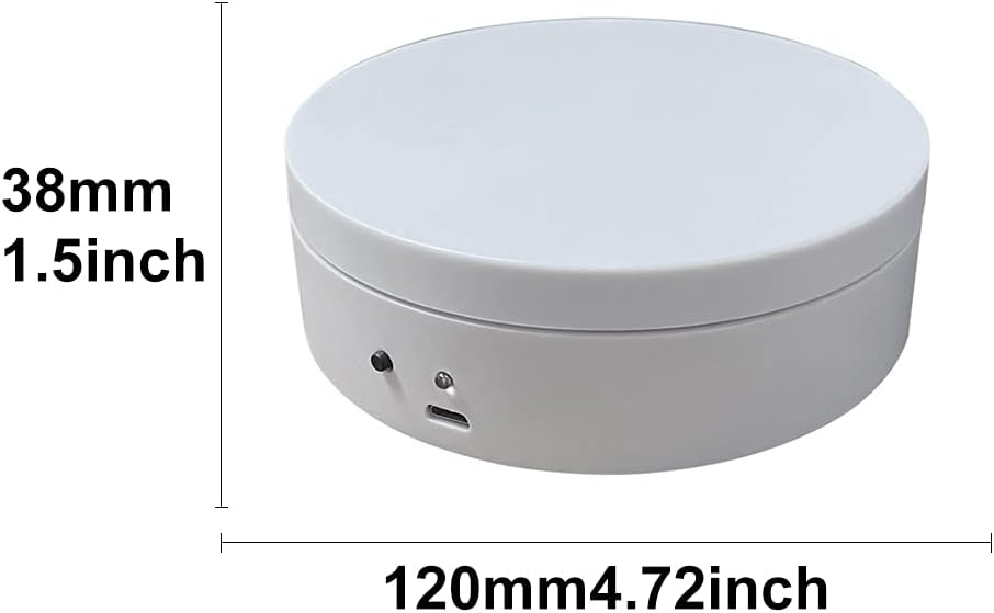 EKDJKK Electric Rotating Display Stand, 360 Degree Motorized Rotating Turntable Display Stand with USB Power Cable for Photography Products and Shows, Jewelry, Watch, 3D Models