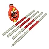 GHZHANG GMP111 mini prism (Dia.25.4, 25.4mm) with 4 poles for Swiss type total station + 17.5 mm Inline Metal Prism Pole Set
