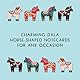 Dala Horse Notes: 16 Flat Cards and 16 Envelopes
