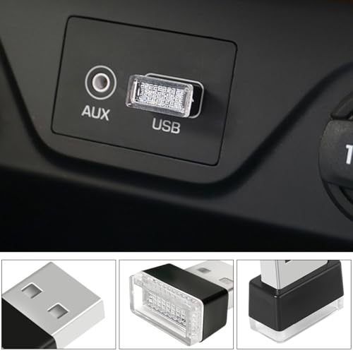 image for Mandark 4PCS USB LED Car Interior Atmosphere Lamp, Plug-in USB Interfa