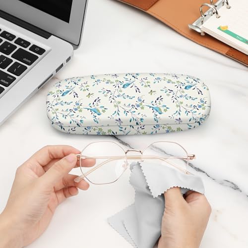 Image of FINTIE Hard Shell Eyeglasses Case, Portable Protective Glasses Cover Eyeglass Holder Box with Cleaning Cloth for Men Women