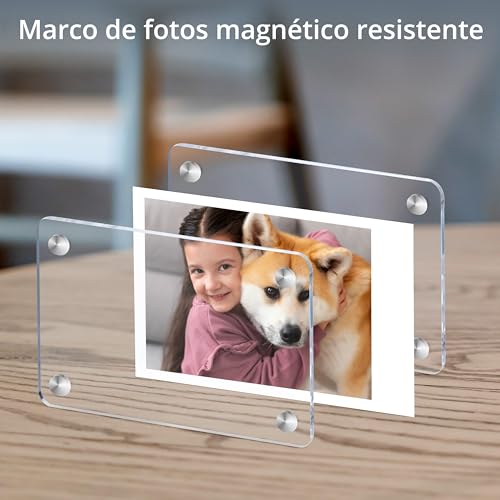Miniatura 6 de Winter Shore Marco Foto Nevera Magnético Acrílico Pack De 10 - Marcos Imantados De Doble Cara Para Nevera De 6 X 9 Cm - Marco Magnético Compatible Con Fotos Polaroid Y Fujifilm Instax Mini