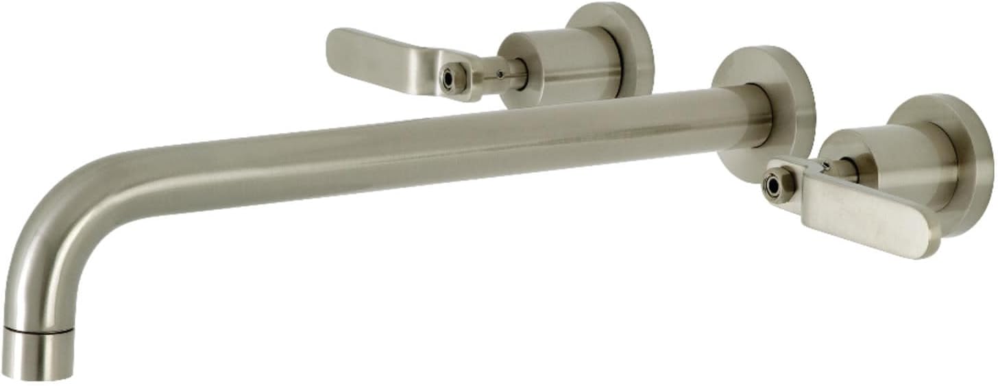 Kingston Brass KS8048KL Whitaker Wall Mount Tub Faucet, Brushed Nickel