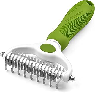 Undercoat Rake for Dogs & Cats - 2 Sided Dematting Tool Brush for Detangling and Removing Knots