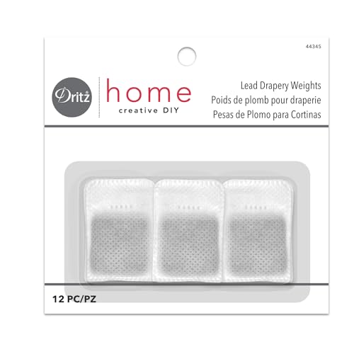 Dritz Home Covered Lead Drapery Weights, 12-Piece, White (Pack of 1)