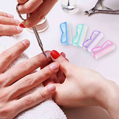 Foto von TCASENER 4 Stück Griff Nagelbürste Nagel Hand Schrubben mit Griff Bügel, Handwaschbürste, Effektive Badebürste, Nagelbürste Schonende für Hand und Nagel Reinigung (Blau, Grün, Rosa, Lila)