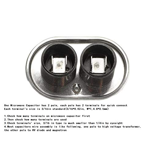Universal Microwave Oven High Voltage Capacitor 1.05 MFD uF Compatible and Replace for GE Samsung LG Media Hair Amana Kenmore Mayta and Whirlpool - Thumbnail 3