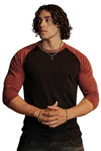 Image of Men's T-Shirt, 3 /4 Sleeve, Crew Neck, Casual Style