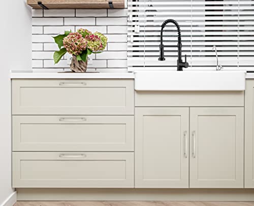 Image of Ravinte 25 Pack Cabinet Handles Brushed Nickel Cabinet Pulls Kitchen Cabinet Handles,Curved Drawer Pulls in 7-1 /4 Inch Length with 5 Inch Hole Center Arch Kitchen Cabinet Hardware