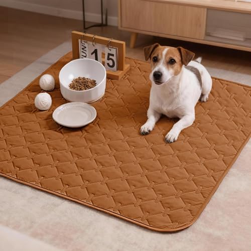 Image of gogobunny 100% Double-Sided Waterproof Dog Bed Cover Pet Blanket Sofa Couch Furniture Protector for Puppy Large Dog Cat, Reversible (30x30 Inch (Pack of 1), Dark Pumpkin /Light Pumpkin)