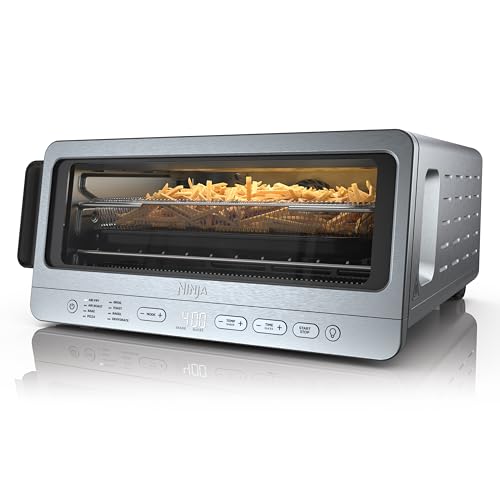 Comparison: Best Air Fryer For Small Spaces 8 Ninja Flip Toaster Oven&Air Fryer, 8-in-1 Functionality, Flip Up&Away Capability for Storage Space, LargeCapacity, Air Fry Basket, SheetPan, Wire Rack&Removable Crumb Tray, Stainless,1800 watts, SP151