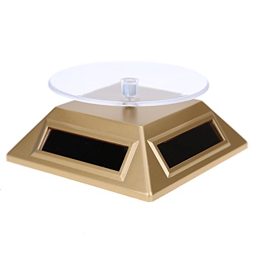 Amazingdeal365 solaire Showcase 360 tournant rotatif Bijoux Montre support de présentation 037 doré Cover
