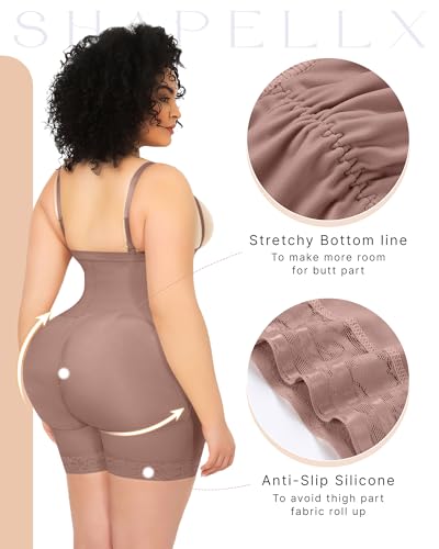 Image of SHAPELLX Fajas Colombianas Shapewear for Women Tummy Control Plus Size Postpartum Body Shaper Butt Lifting Bodysuit