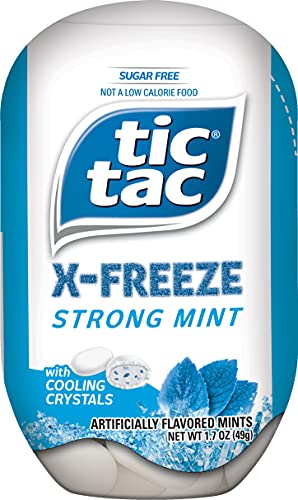 Tic Tac X-FREEZE Sugar Free Breath Mints, Strong Mint, 1.7 oz (Pack of 8)