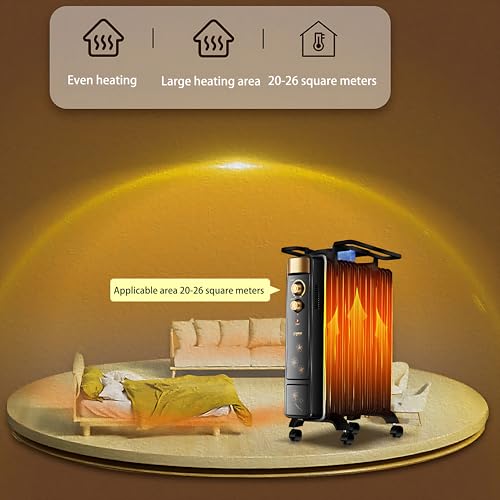 Radiateur à huile 2000W électrique mobile à 15 ailettes - 6